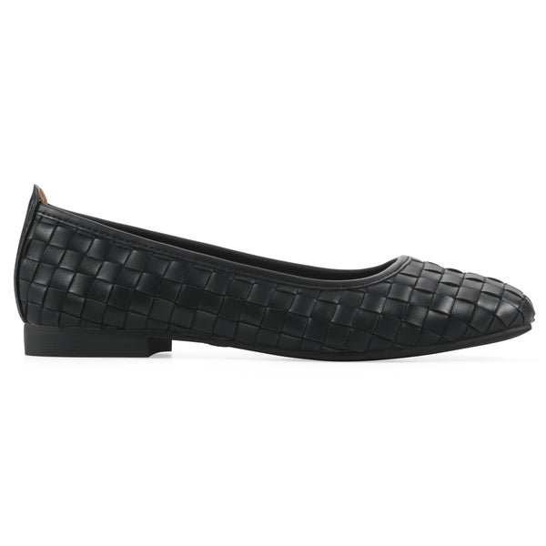 Summit By White Mountain Boccie Flat - Black Faux Leather