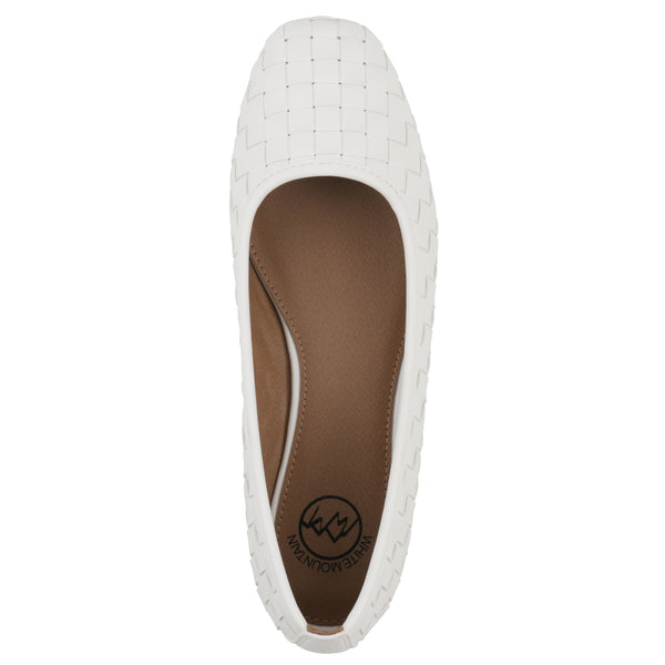 Summit By White Mountain Boccie Flat - White Faux Leather