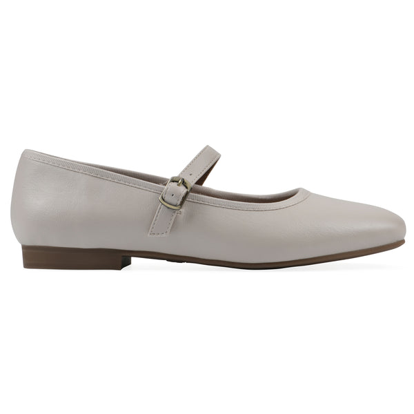 Summit By White Mountain Boch Flat - Eggshell Faux Leather
