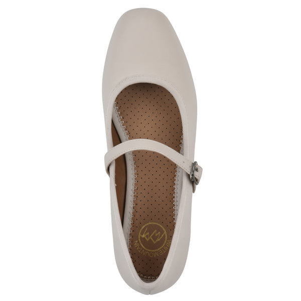 Summit By White Mountain Boch Flat - Eggshell Faux Leather