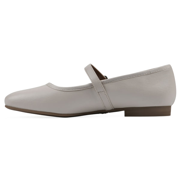 Summit By White Mountain Boch Flat - Eggshell Faux Leather