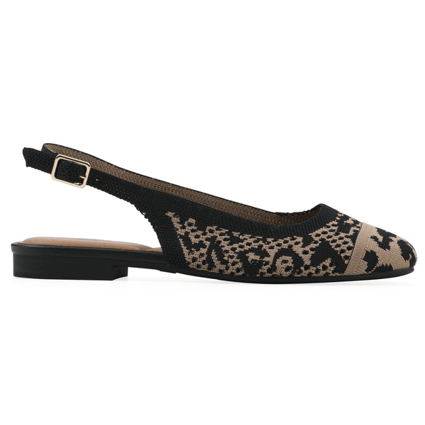 Summit By White Mountain Bonie Slingback Flat - Leopard Knit