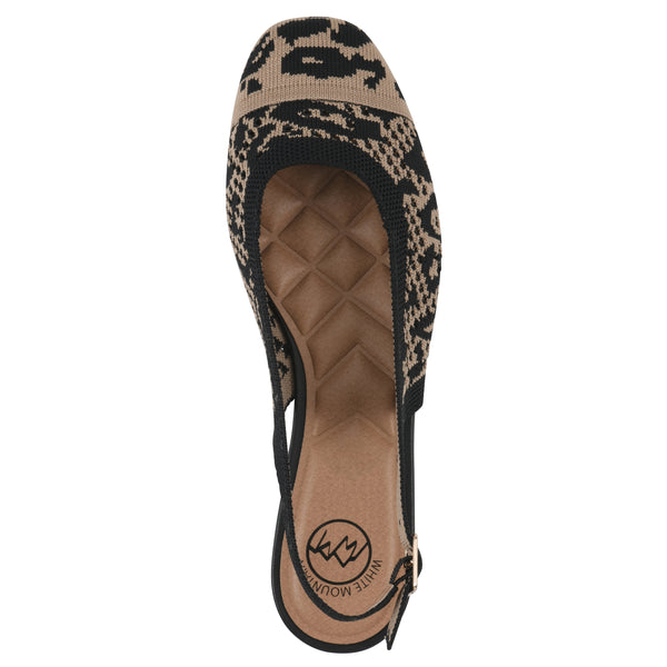 Summit By White Mountain Bonie Slingback Flat - Leopard Knit