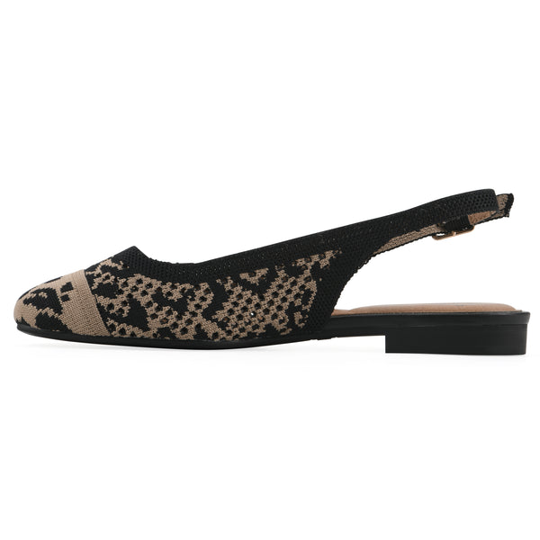 Summit By White Mountain Bonie Slingback Flat - Leopard Knit