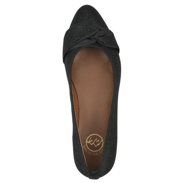 Summit By White Mountain Bordeaux Heel - Black Glitter Fabric