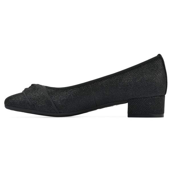 Summit By White Mountain Bordeaux Heel - Black Glitter Fabric