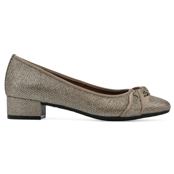 Summit By White Mountain Bordeaux Heel - Gold Glitter Fabric