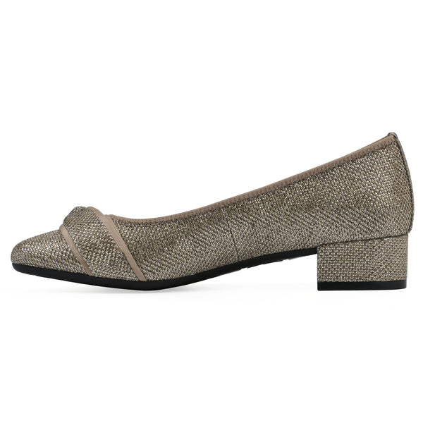 Summit By White Mountain Bordeaux Heel - Gold Glitter Fabric