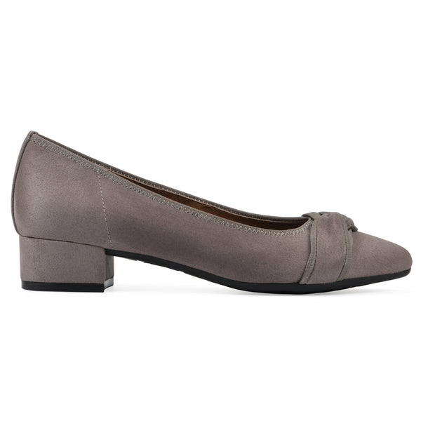 Summit By White Mountain Bordeaux Heel - Taupe Fabric