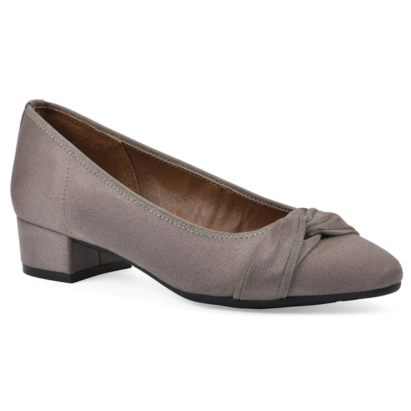 summit by white mountain Bordeaux Heel - Taupe Fabric