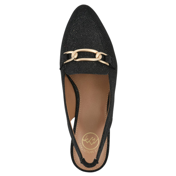 Summit By White Mountain Boreal Slingback Heel - Black Glitter Fabric
