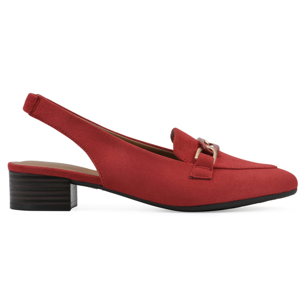 Summit By White Mountain Boreal Slingback Heel - Cruella Red Fabric
