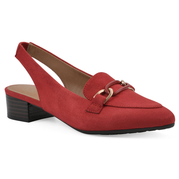 summit by white mountain Boreal Slingback Heel - Cruella Red Fabric