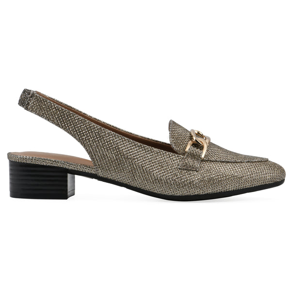 Summit By White Mountain Boreal Slingback Heel - Gold Glitter Fabric
