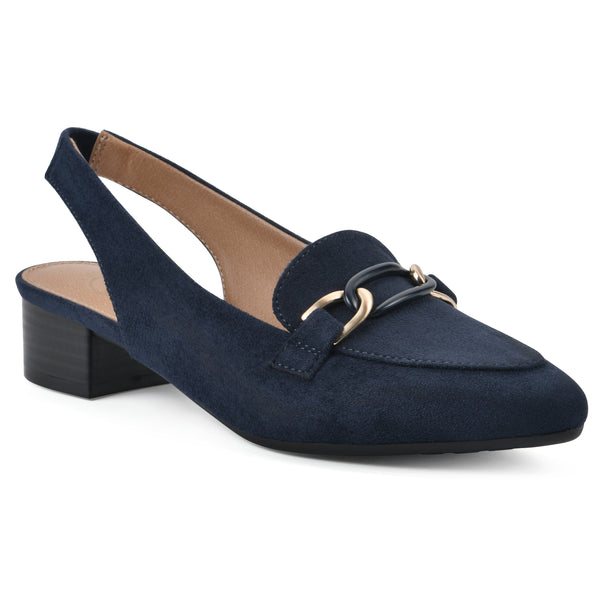 summit by white mountain Boreal Slingback Heel - Navy Fabric