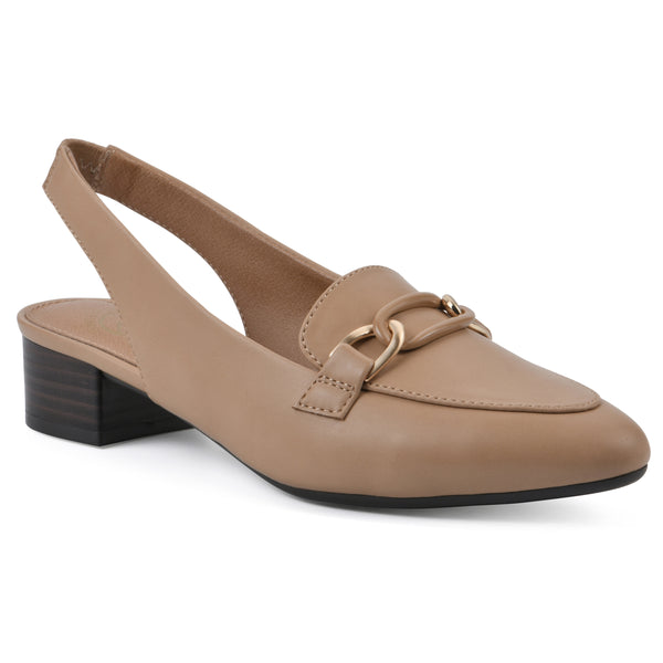 summit by white mountain Boreal Slingback Heel - Nude Faux Leather