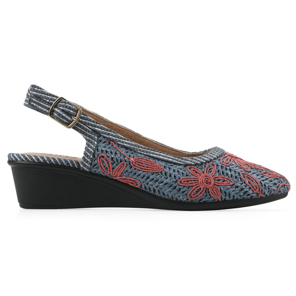 Summit By White Mountain Boris Wedge - Periwinkle Fabric