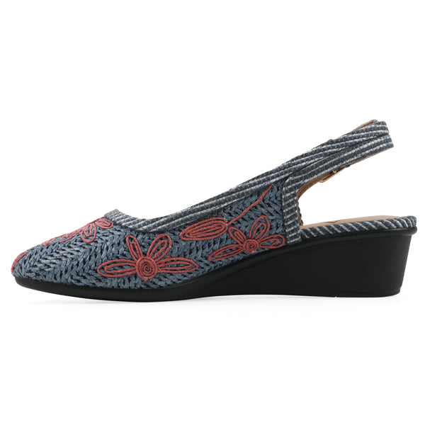 Summit By White Mountain Boris Wedge - Periwinkle Fabric