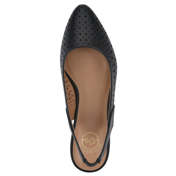 Summit By White Mountain Boronic Slingback Heel - Black Faux Leather