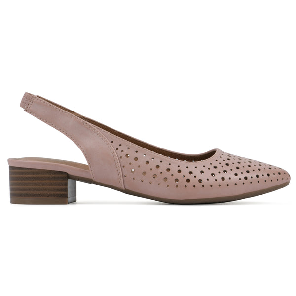 Summit By White Mountain Boronic Slingback Heel - Blush Faux Leather