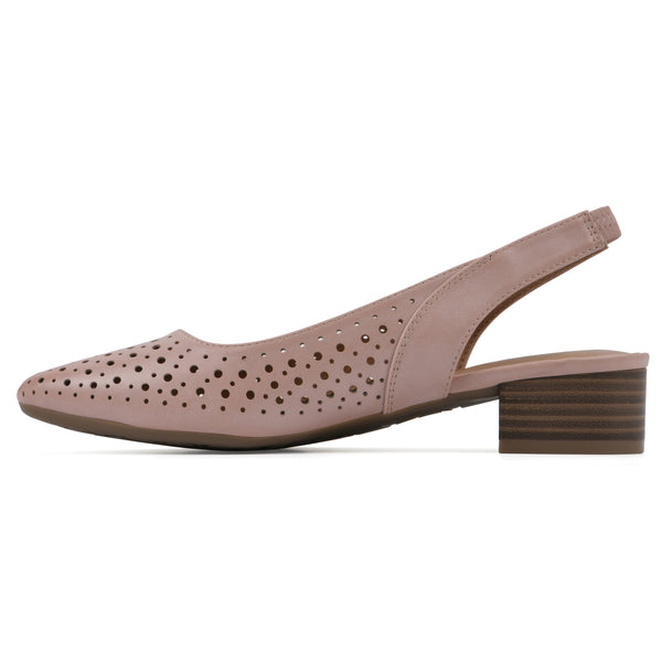 Summit By White Mountain Boronic Slingback Heel - Blush Faux Leather