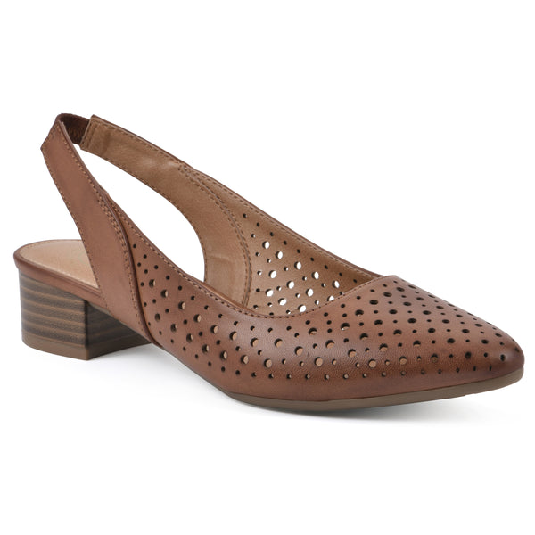 summit by white mountain Boronic Slingback Heel - Chestnut Faux Leather
