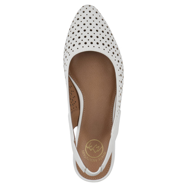 Summit By White Mountain Boronic Slingback Heel - White Faux Leather