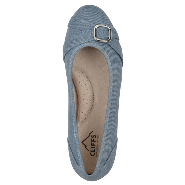 Summit By White Mountain Calming Flat - Denim Blue Fabric