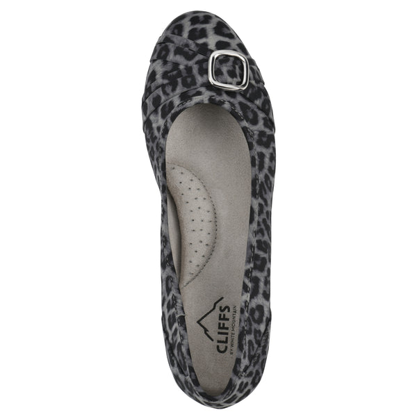 Summit By White Mountain Calming Flat - Grey Leopard Nylon
