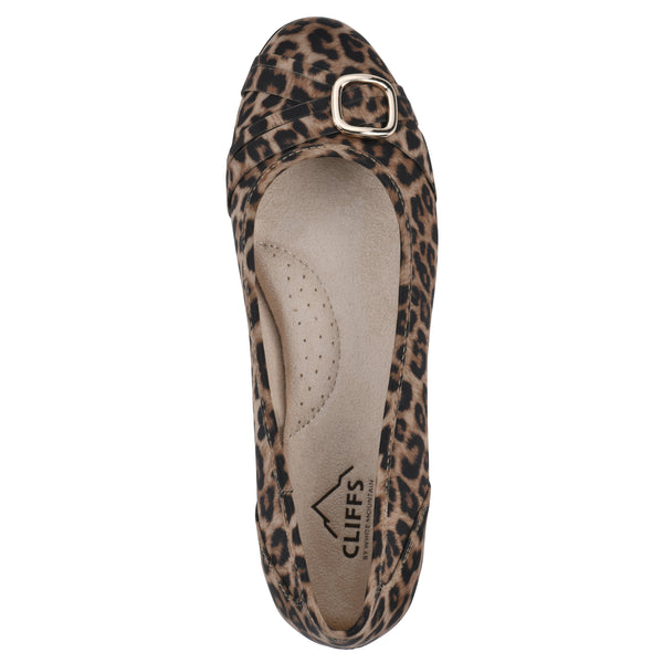 Summit By White Mountain Calming Flat - Tan Leopard Nylon