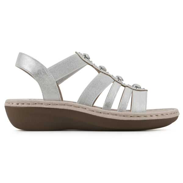 Summit By White Mountain Camryn Sandal - Silver Metallic