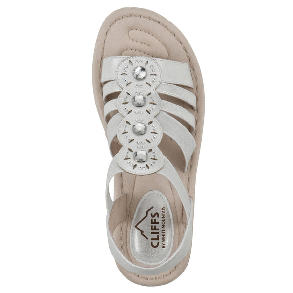 Summit By White Mountain Camryn Sandal - Silver Metallic