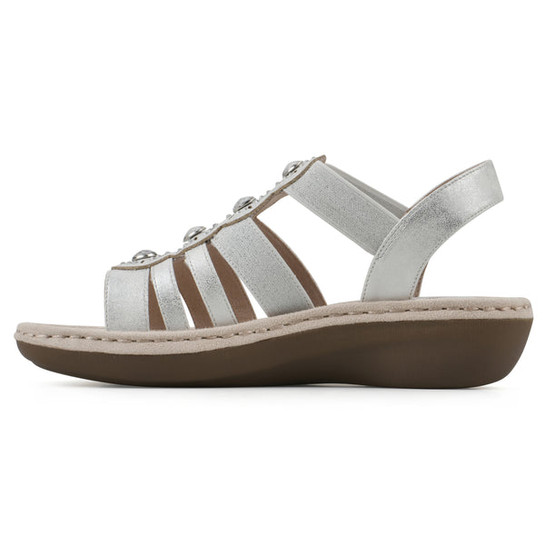 Summit By White Mountain Camryn Sandal - Silver Metallic
