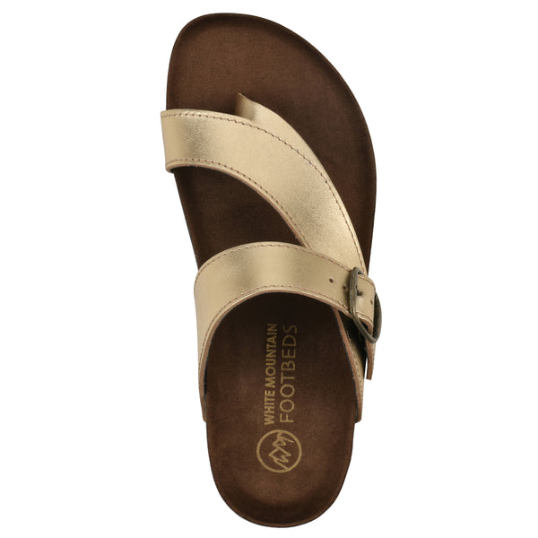 summit By White Mountain Carly Footbeds Sandal - Antique Gold Leather