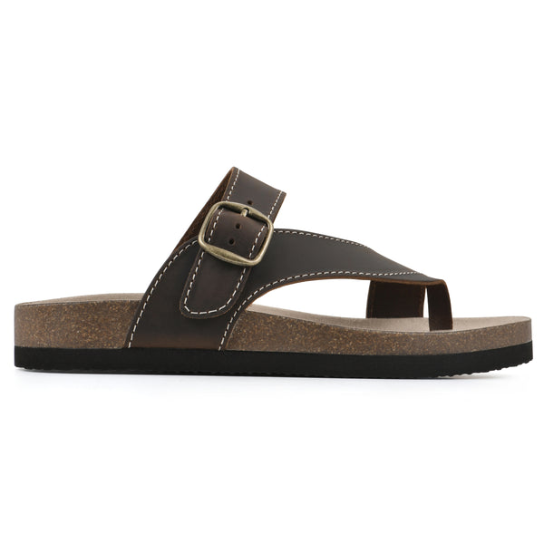 Summit By White Mountain Carly Footbeds Sandal - Brown Leather