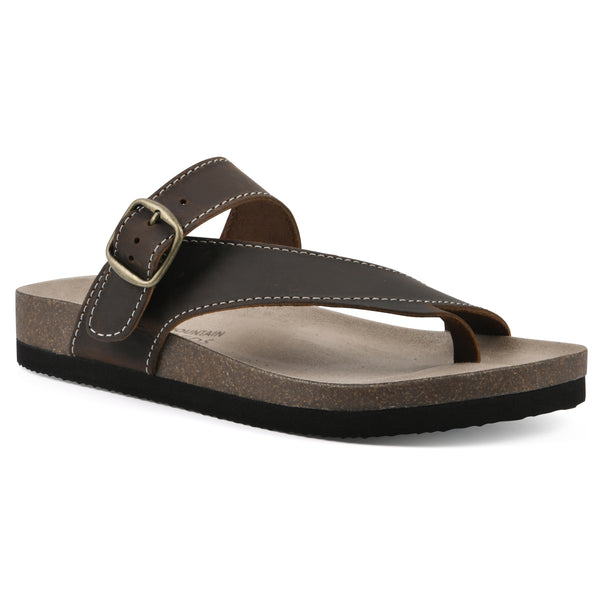 summit by white mountain Carly Footbeds Sandal - Brown Leather