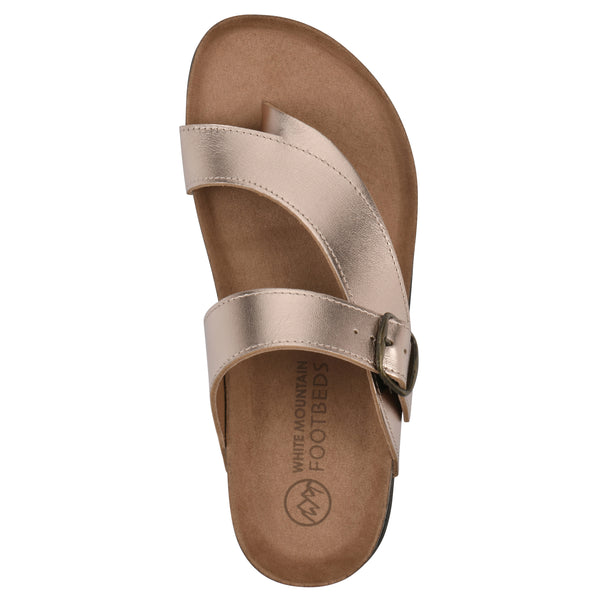 Summit By White Mountain Carly Footbeds Sandal - Rose Gold Leather