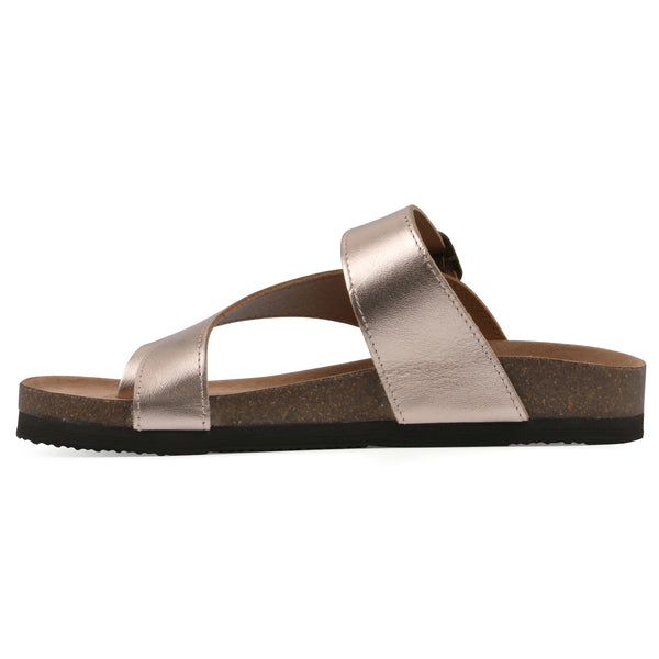 Summit By White Mountain Carly Footbeds Sandal - Rose Gold Leather