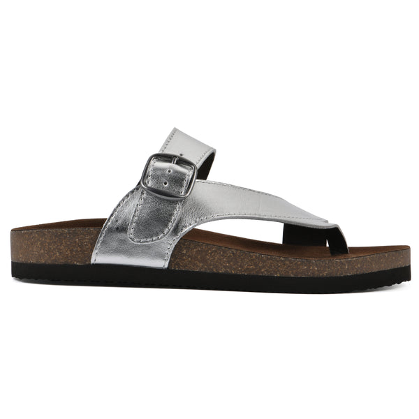 Summit By White Mountain Carly Footbeds Sandal - Silver Leather
