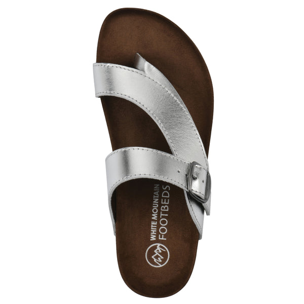 Summit By White Mountain Carly Footbeds Sandal - Silver Leather