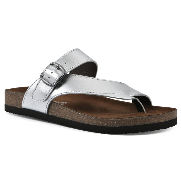 summit by white mountain Carly Footbeds Sandal - Silver Leather