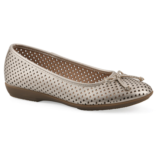summit by white mountain Carris Ballet Flat - Platino Metallic