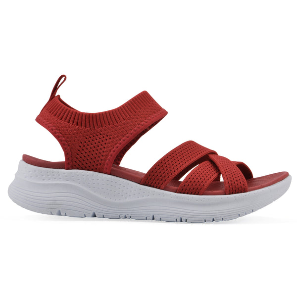 Summit By White Mountain Charry Recovery Sandal - Cruella Red Fabric