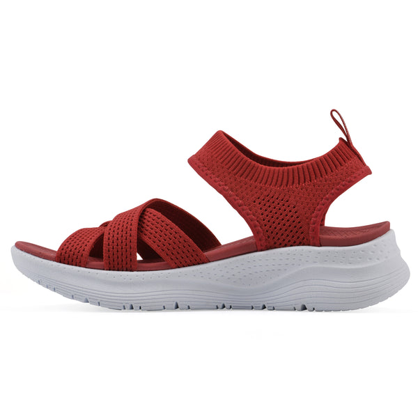 Summit By White Mountain Charry Recovery Sandal - Cruella Red Fabric