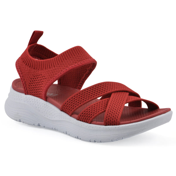 summit by white mountain Charry Recovery Sandal - Cruella Red Fabric