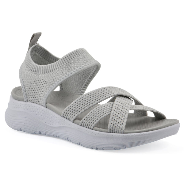 summit by white mountain Charry Recovery Sandal - Light Grey Fabric