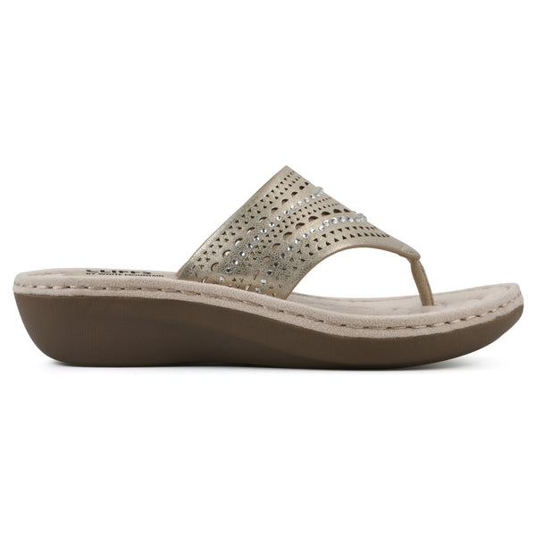Summit By White Mountain Comate Sandal - Gold Metallic