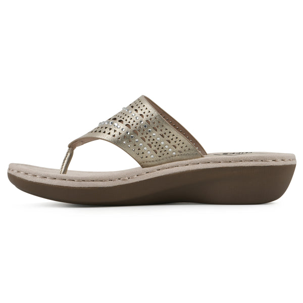 Summit By White Mountain Comate Sandal - Gold Metallic