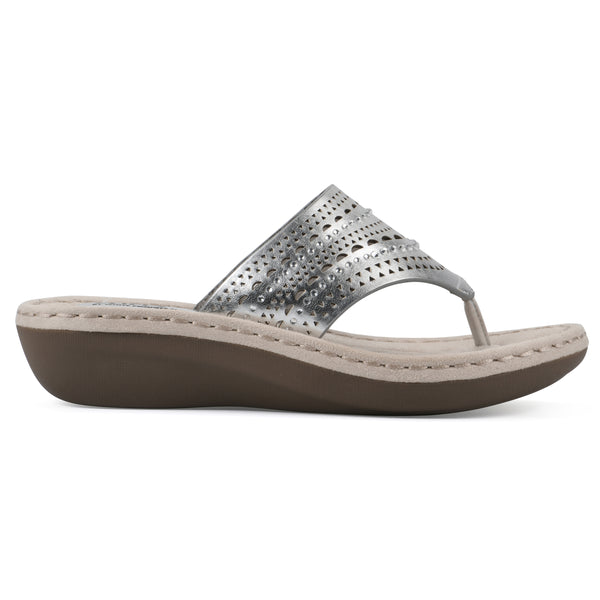 Summit By White Mountain Comate Sandal - Silver Metallic