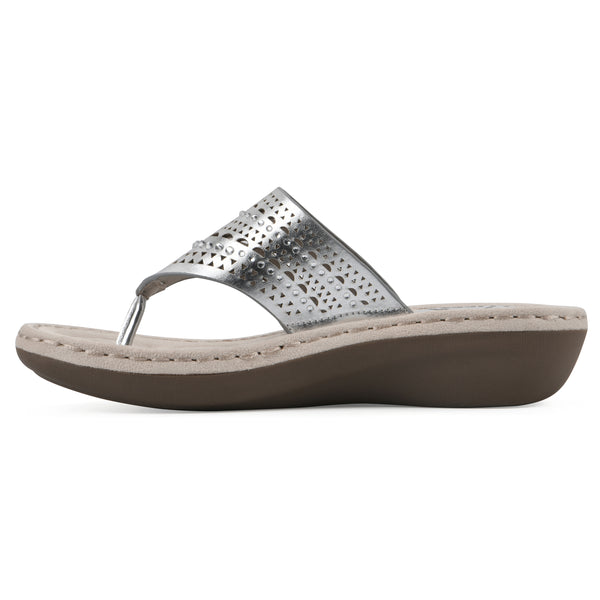 Summit By White Mountain Comate Sandal - Silver Metallic